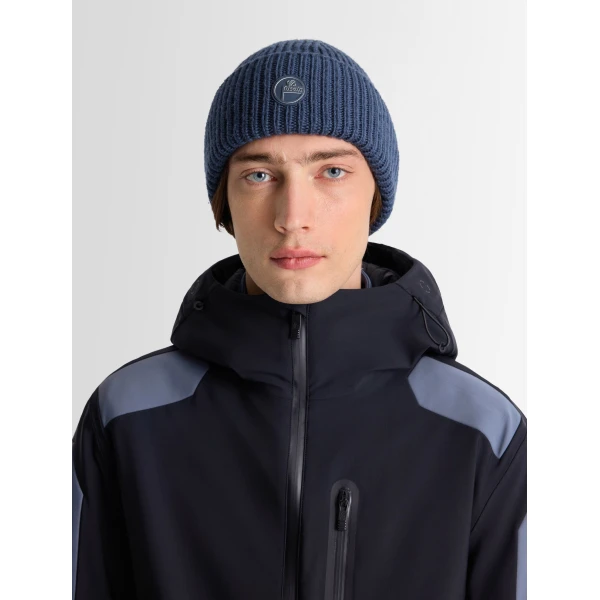 Fusalp Knit Beanie in Grey Sea, view 5 | Hats | Luxury Shoes 