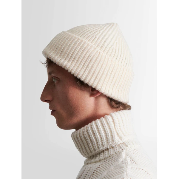 Fusalp Knit Beanie in Snow, view 6 | Hats | Luxury Shoes 