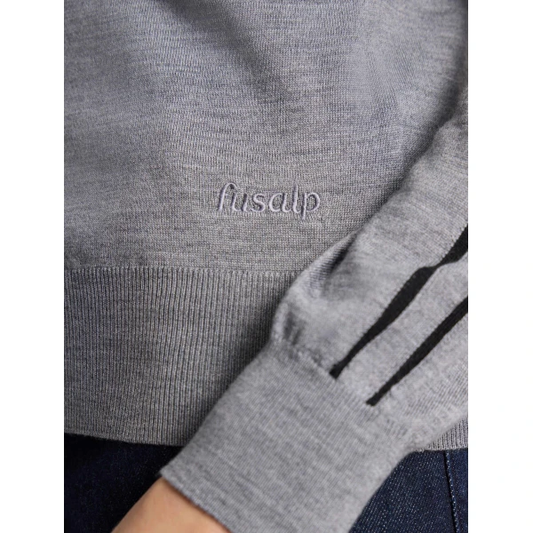 Fusalp Laryana Sweater in Mouse Grey and Black, view 5 | Turtlenecks | Luxury Shoes 