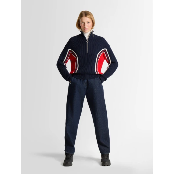 Fusalp Mirala Sweater in Navy, Racing Red and Snow, view 2 | Sweaters | Luxury Shoes 
