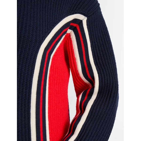 Fusalp Mirala Sweater in Navy, Racing Red and Snow, view 5 | Sweaters | Luxury Shoes 