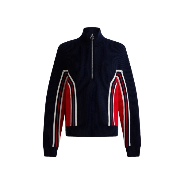Fusalp Mirala Sweater in Navy, Racing Red and Snow | Sweaters | Luxury Shoes 