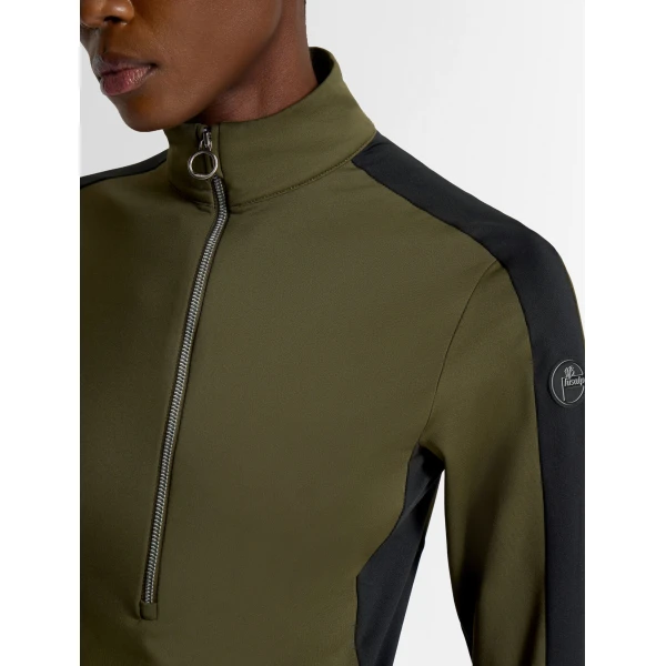 Fusalp Negam Thermal Layer in Moss Green and Black, view 5 | Base Layers | Luxury Shoes 