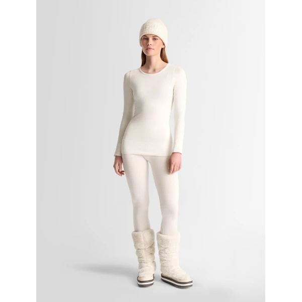 Fusalp Troop Crew Neck Thermal Layer in Snow, view 2 | Base Layers | Luxury Shoes 