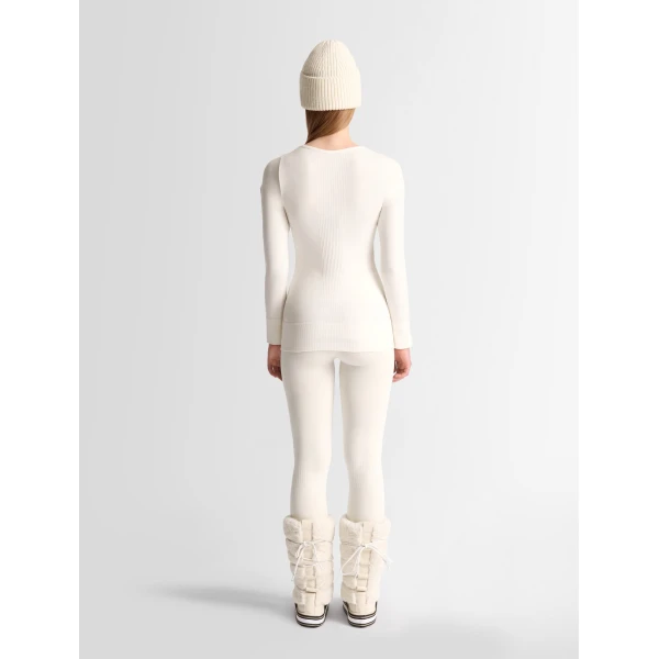 Fusalp Troop Crew Neck Thermal Layer in Snow, view 4 | Base Layers | Luxury Shoes 