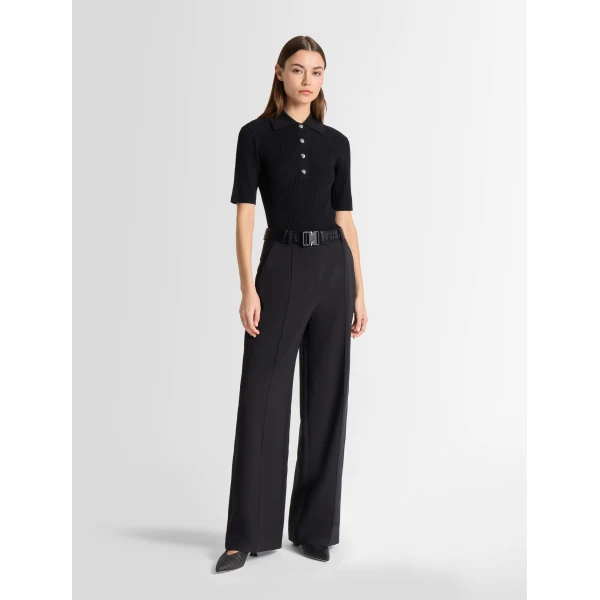 Fusalp Vera Short-Sleeve Polo Shirt in Black, view 2 | Short Sleeved | Luxury Shoes 
