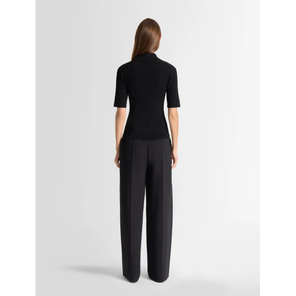 Fusalp Vera Short-Sleeve Polo Shirt in Black, view 4 | Short Sleeved | Luxury Shoes 