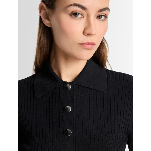 Fusalp Vera Short-Sleeve Polo Shirt in Black, view 5 | Short Sleeved | Luxury Shoes 