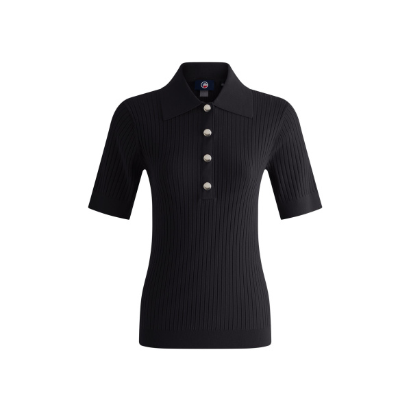 Fusalp Vera Short-Sleeve Polo Shirt in Black | Short Sleeved | Luxury Shoes 