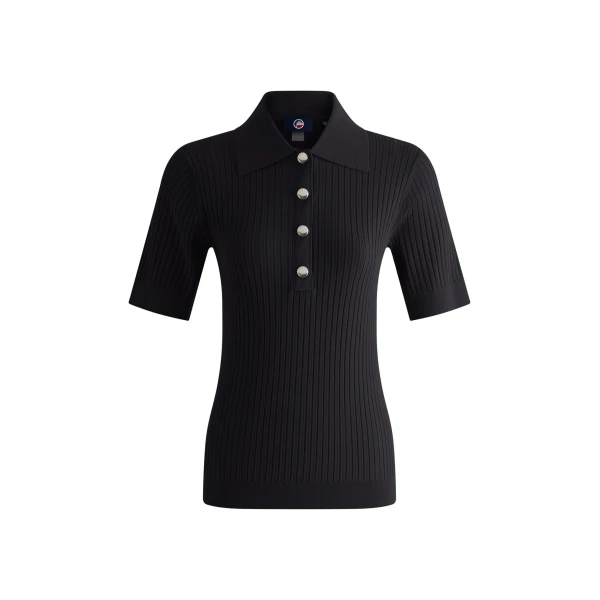 Vera Short-Sleeve Polo Shirt in Black