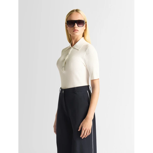 Fusalp Vera Short-Sleeve Polo Shirt in Flocon, view 3 | Short Sleeved | Luxury Shoes 