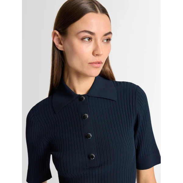 Fusalp Vera Short-Sleeve Polo Shirt in Navy, view 3 | Short Sleeved | Luxury Shoes 