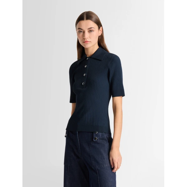 Fusalp Vera Short-Sleeve Polo Shirt in Navy, view 4 | Short Sleeved | Luxury Shoes 