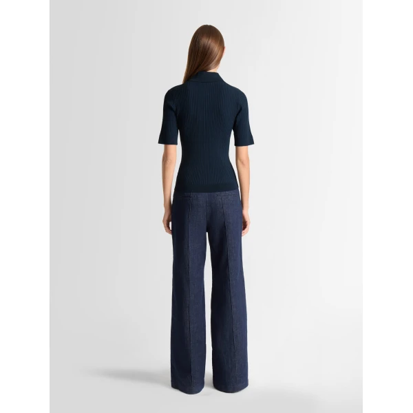 Fusalp Vera Short-Sleeve Polo Shirt in Navy, view 5 | Short Sleeved | Luxury Shoes 