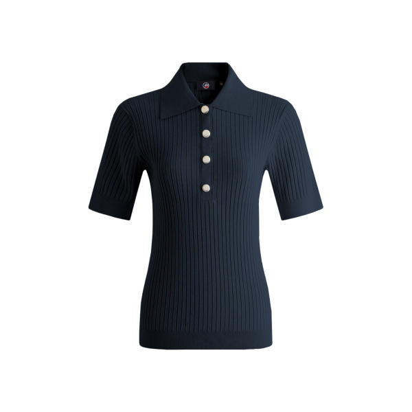 Fusalp Vera Short-Sleeve Polo Shirt in Navy | Short Sleeved | Luxury Shoes 