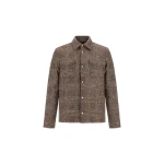 Herno Alpaca and Wool Shacket with Check Pattern in Brown and Green | Men's Jackets | Luxury Shoes 