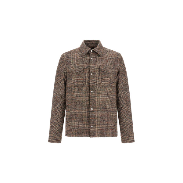 Herno Alpaca and Wool Shacket with Check Pattern in Brown and Green | Men's Jackets | Luxury Shoes 