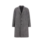 Herno Anthracite Coat in Double-Layered Herringbone Wool Fabric | Men's Coats | Luxury Shoes 