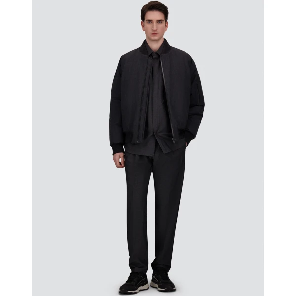 Herno Anthracite Shirt in Stretch Fabric with Mélange Effect | Men's Shirts | Luxury Shoes 