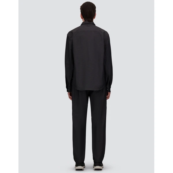 Herno Anthracite Shirt in Stretch Fabric with Mélange Effect | Men's Shirts | Luxury Shoes 