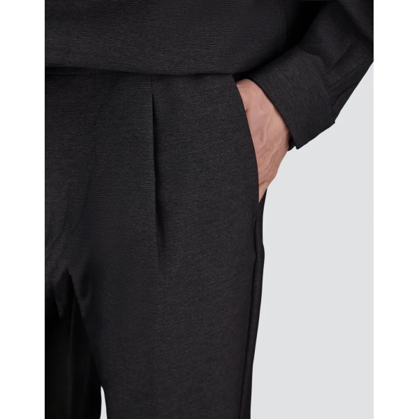 Herno Anthracite Trousers in Melange-Effect Stretch Fabric | Men's Trousers | Luxury Shoes 