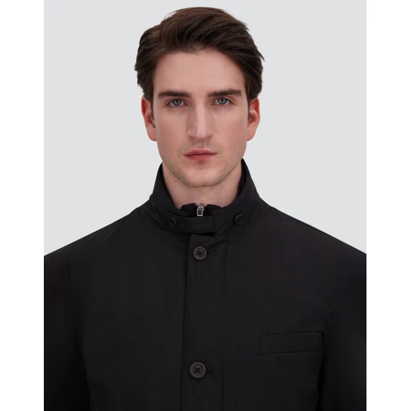 Herno Black Blazer with Bib in 2-Layer Windstopper | Men's Jackets | Luxury Shoes 