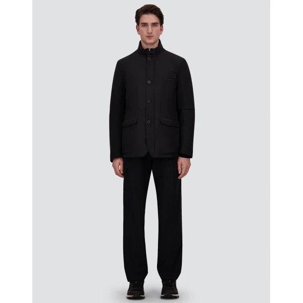Herno Black Blazer with Bib in 2-Layer Windstopper | Men's Jackets | Luxury Shoes 