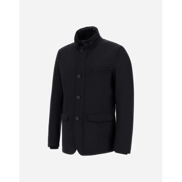 Herno Black Blazer with Bib in 2-Layer Windstopper | Men's Jackets | Luxury Shoes 