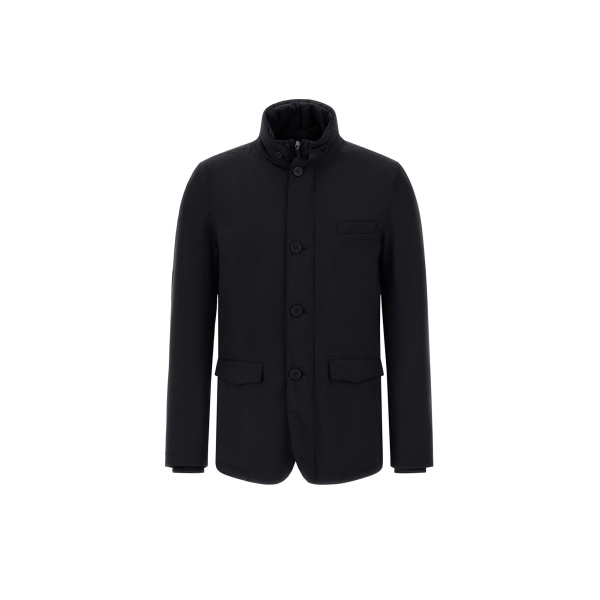 Herno Black Blazer with Bib in 2-Layer Windstopper | Men's Jackets | Luxury Shoes 