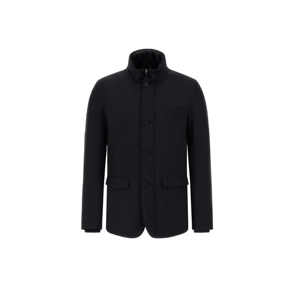 Herno Black Blazer with Bib in 2-Layer Windstopper | Men's Jackets | Luxury Shoes 