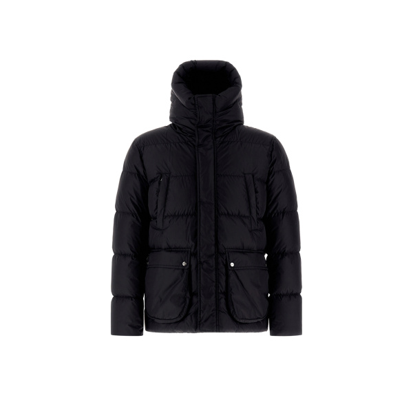 Herno Black Espresso Bomber Jacket in Nylon Chamonix | Men's Jackets | Luxury Shoes 