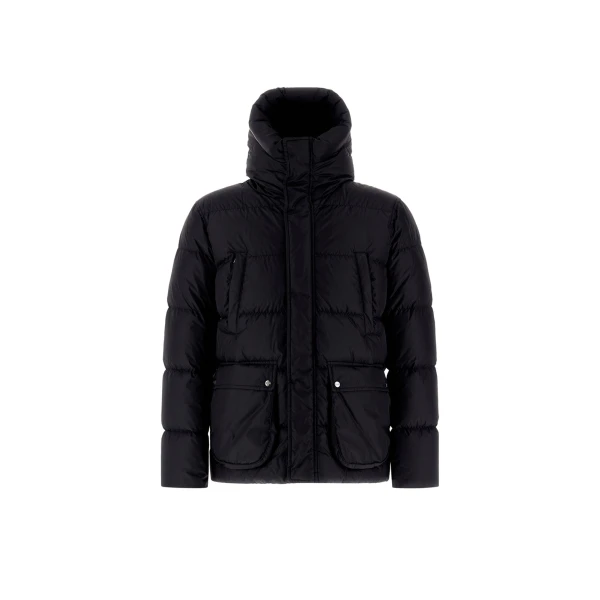 Black Espresso Bomber Jacket in Nylon Chamonix