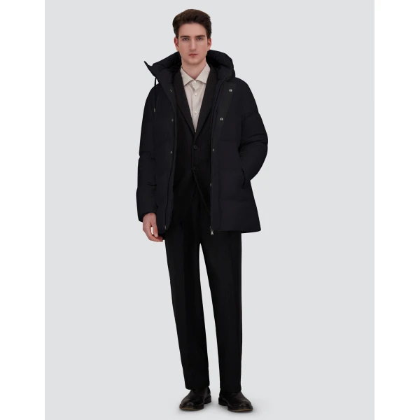 Herno Black Jacket in Cashmere, Silk and Nylon with Iridescent Effect | Men's Jackets | Luxury Shoes 