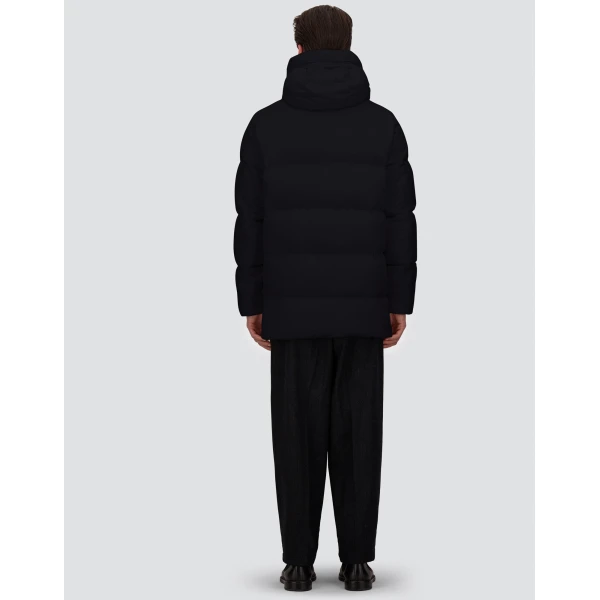 Herno Black Jacket in Cashmere, Silk and Nylon with Iridescent Effect | Men's Jackets | Luxury Shoes 