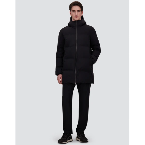 Herno Black Long Jacket in New Impact | Men's Jackets | Luxury Shoes 