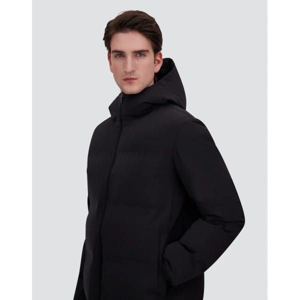 Herno Black Long Jacket in New Impact | Men's Jackets | Luxury Shoes 