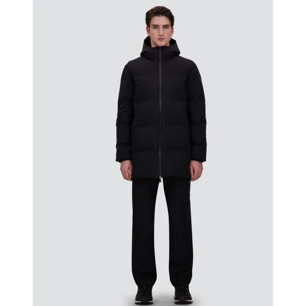 Herno Black Long Jacket in New Impact | Men's Jackets | Luxury Shoes 