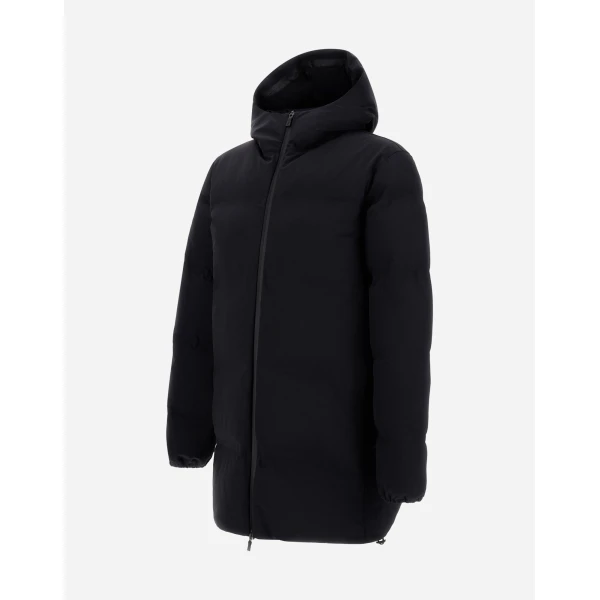Herno Black Long Jacket in New Impact | Men's Jackets | Luxury Shoes 