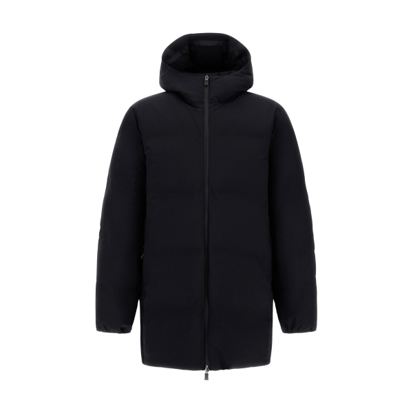 Herno Black Long Jacket in New Impact | Men's Jackets | Luxury Shoes 