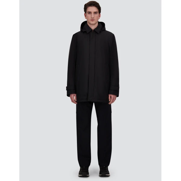 Herno Black Long Parka in 2-Layer Windstopper | Men's Coats | Luxury Shoes 