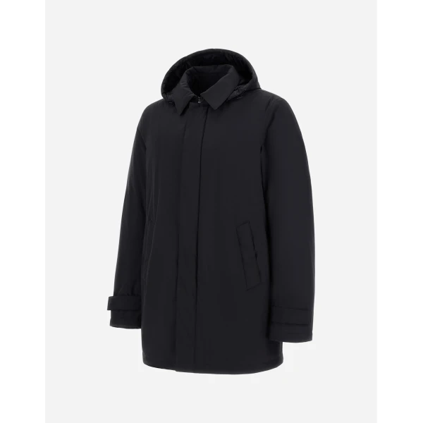Herno Black Long Parka in 2-Layer Windstopper | Men's Coats | Luxury Shoes 