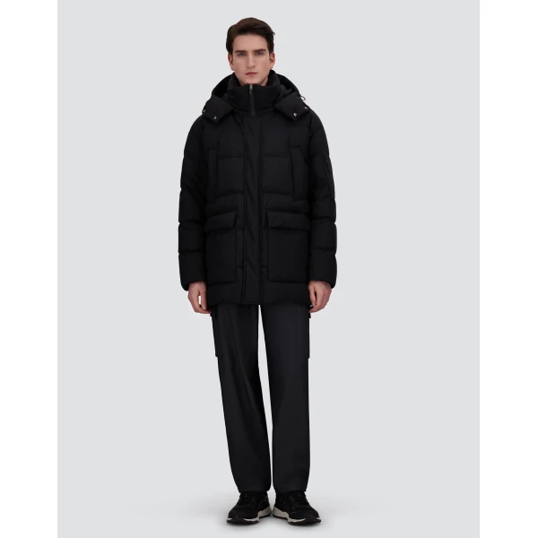 Herno Black Long Quilted Parka in 2-Layer Windstopper | Men's Coats | Luxury Shoes 