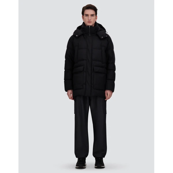 Herno Black Long Quilted Parka in 2-Layer Windstopper | Men's Coats | Luxury Shoes 
