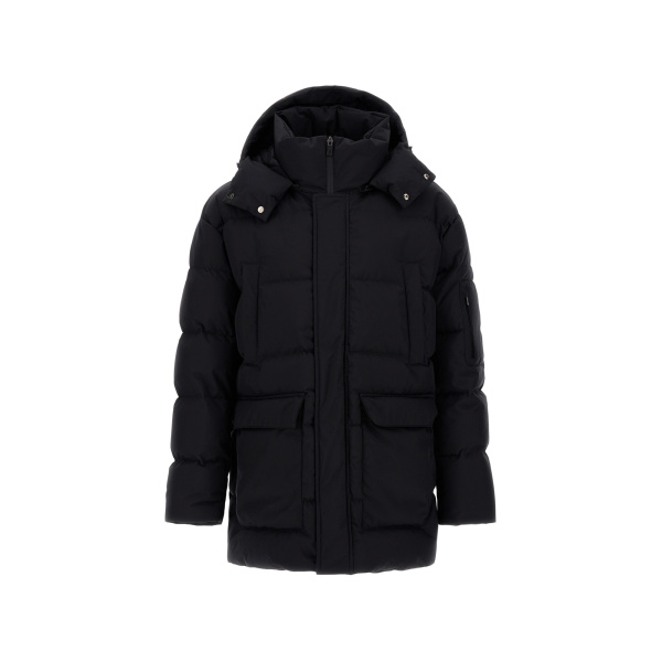 Herno Black Long Quilted Parka in 2-Layer Windstopper | Men's Coats | Luxury Shoes 
