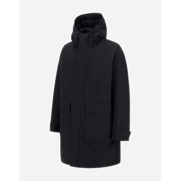 Herno Black Parka in 2-Layer Windstopper | Men's Coats | Luxury Shoes 