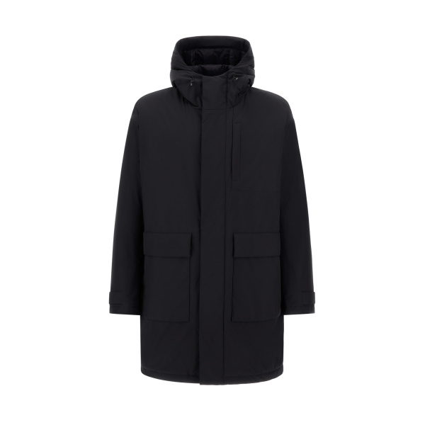 Herno Black Parka in 2-Layer Windstopper | Men's Coats | Luxury Shoes 