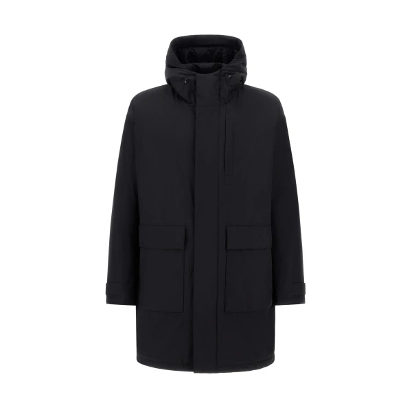 Herno Black Parka in 2-Layer Windstopper | Men's Coats | Luxury Shoes 