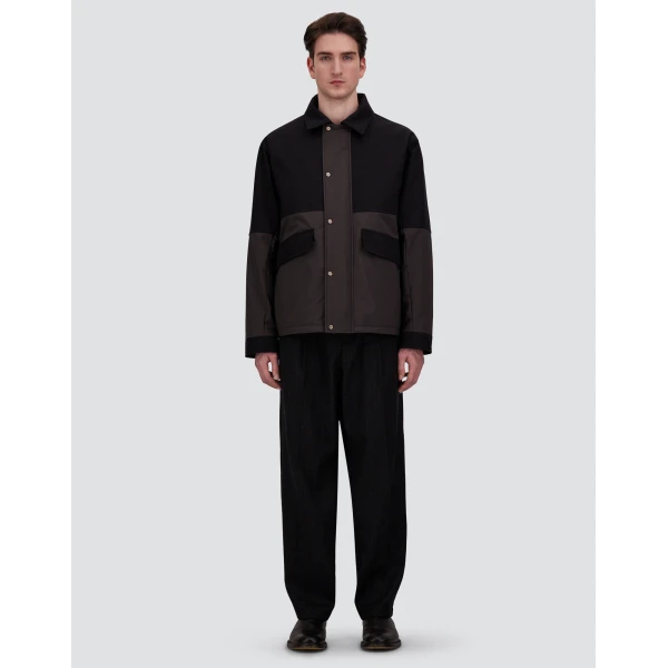 Herno Black Shacket in Matte Twill and Cotton Twill | Men's Jackets | Luxury Shoes 