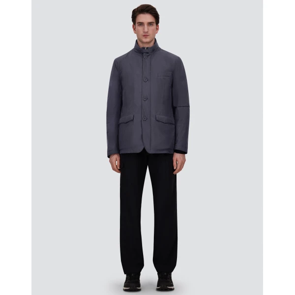 Herno Blue Blazer with Bib in 2-Layer Windstopper | Men's Jackets | Luxury Shoes 