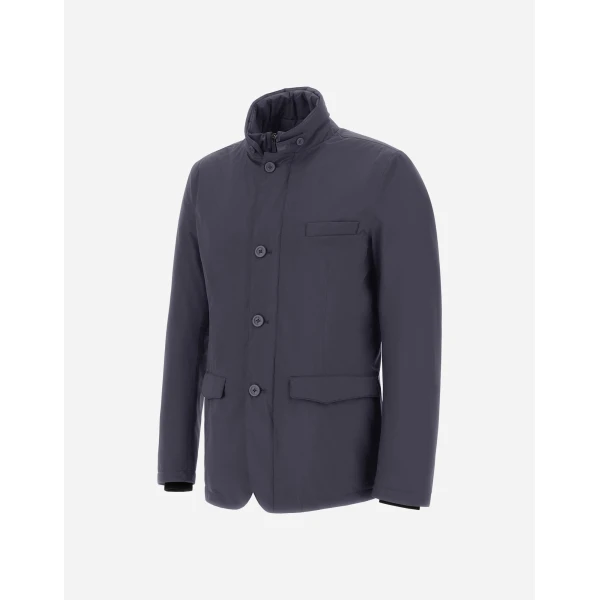Herno Blue Blazer with Bib in 2-Layer Windstopper | Men's Jackets | Luxury Shoes 